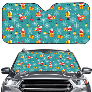 Christmas Santa Gift Pattern Print Car Windshield Sun Shade