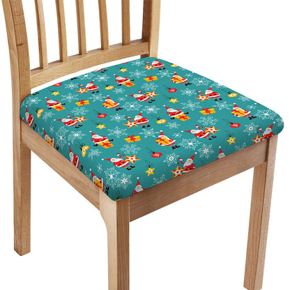 Christmas Santa Gift Pattern Print Chair Cushion Cover