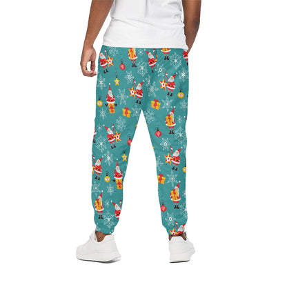 Christmas Santa Gift Pattern Print Cotton Pants