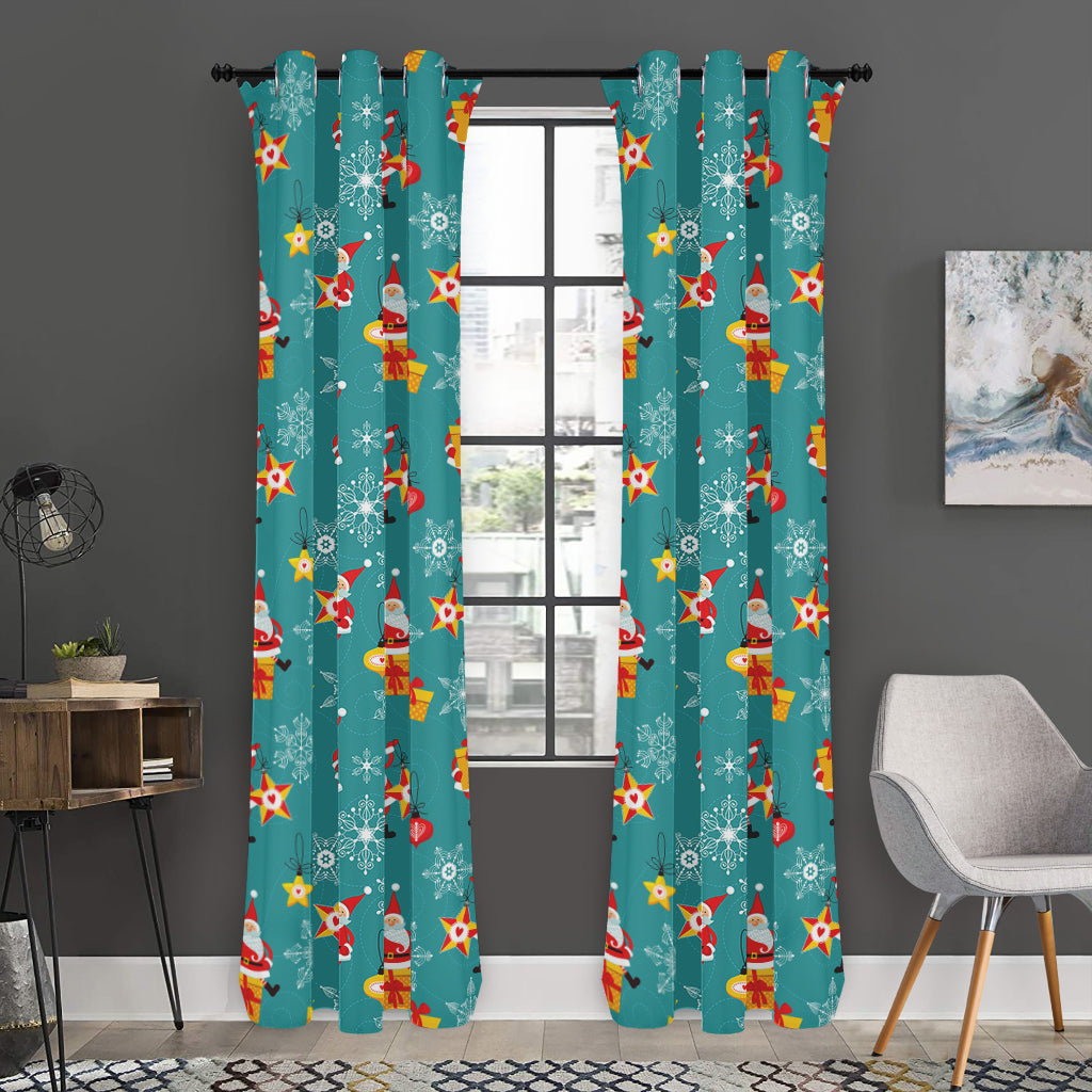 Christmas Santa Gift Pattern Print Curtain