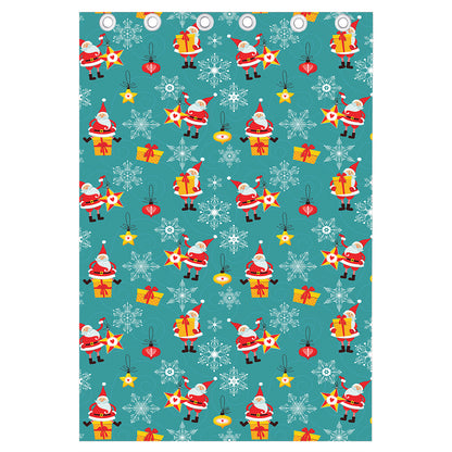 Christmas Santa Gift Pattern Print Curtain