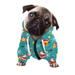 Christmas Santa Gift Pattern Print Dog Zip Up Hoodie