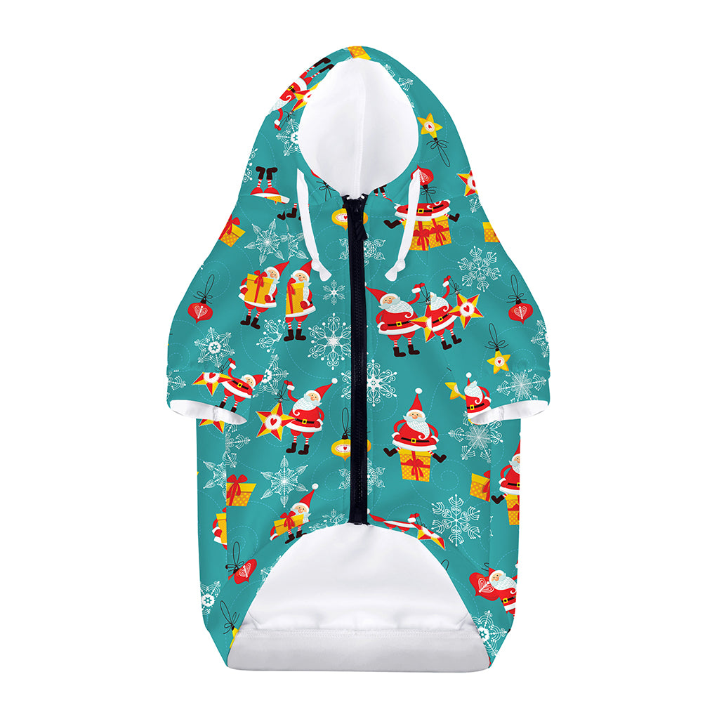 Christmas Santa Gift Pattern Print Dog Zip Up Hoodie