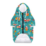 Christmas Santa Gift Pattern Print Dog Zip Up Hoodie