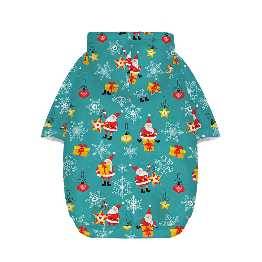 Christmas Santa Gift Pattern Print Dog Zip Up Hoodie