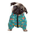 Christmas Santa Gift Pattern Print Dog Zip Up Jacket