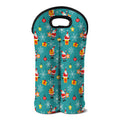 Christmas Santa Gift Pattern Print Double Neoprene Wine Tote