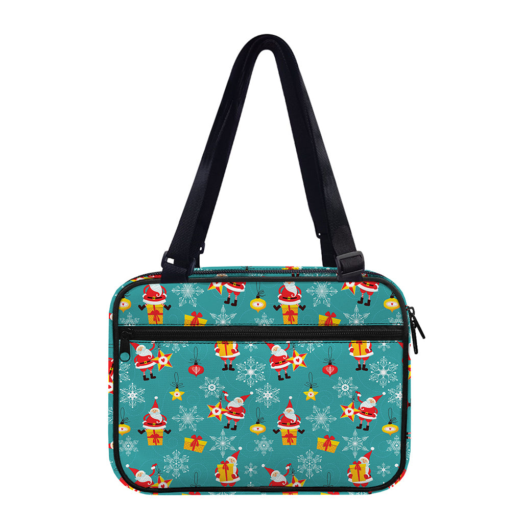 Christmas Santa Gift Pattern Print Double Strap Bible Bag
