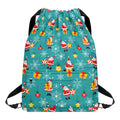Christmas Santa Gift Pattern Print Drawstring Backpack