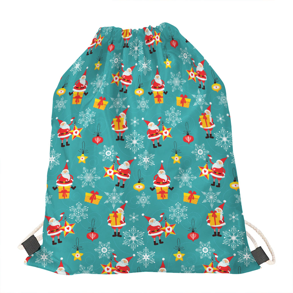 Christmas Santa Gift Pattern Print Drawstring Bag