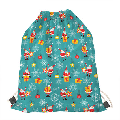 Christmas Santa Gift Pattern Print Drawstring Bag