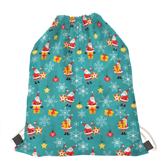 Christmas Santa Gift Pattern Print Drawstring Bag