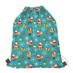 Christmas Santa Gift Pattern Print Drawstring Bag