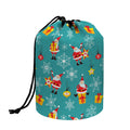 Christmas Santa Gift Pattern Print Drawstring Makeup Bag
