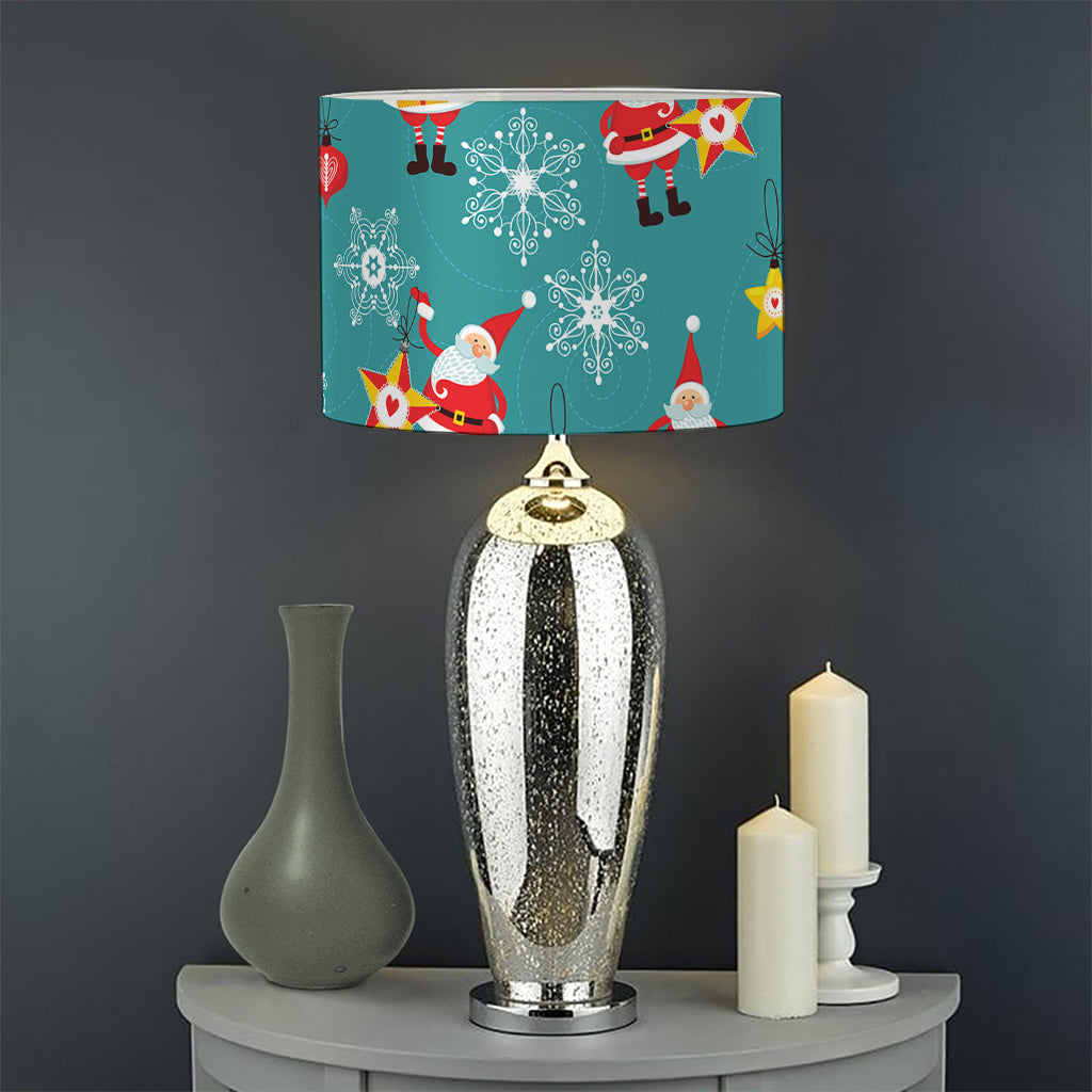Christmas Santa Gift Pattern Print Drum Lamp Shade