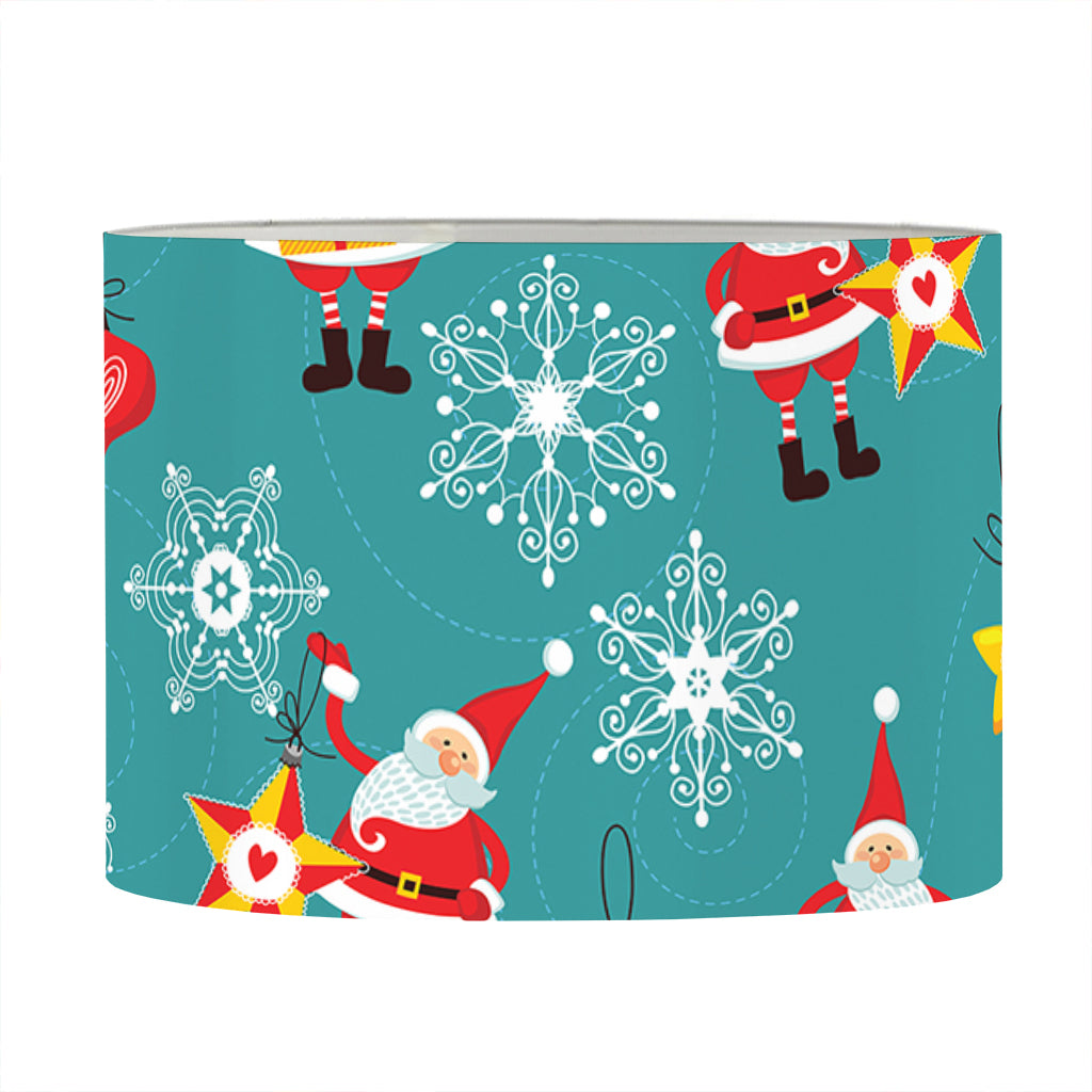 Christmas Santa Gift Pattern Print Drum Lamp Shade