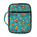 Christmas Santa Gift Pattern Print Front Pocket Bible Bag