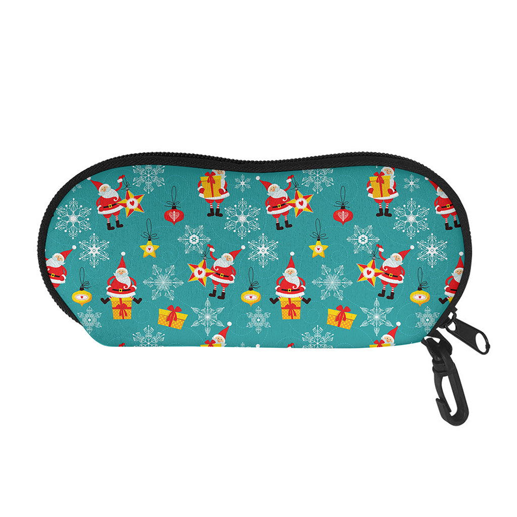 Christmas Santa Gift Pattern Print Glasses Case