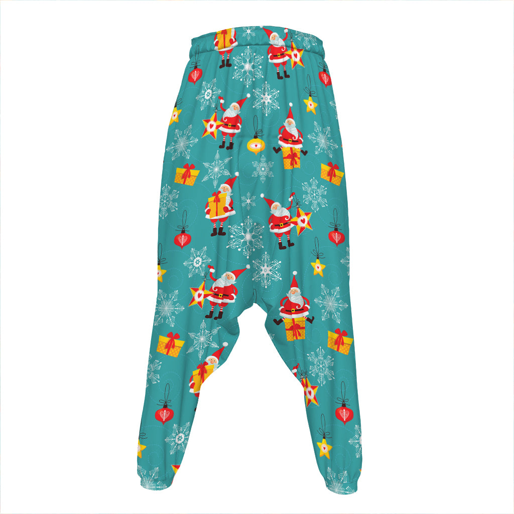 Christmas Santa Gift Pattern Print Hammer Pants