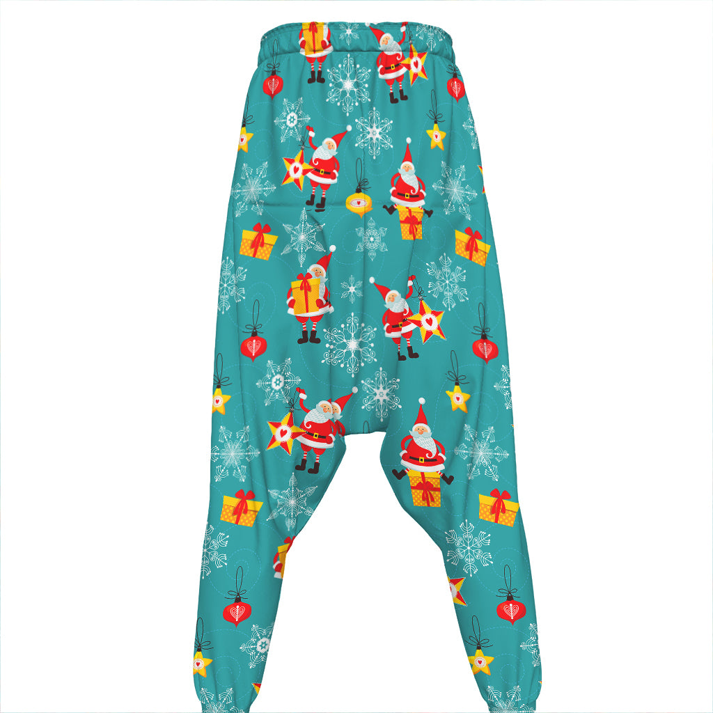 Christmas Santa Gift Pattern Print Hammer Pants