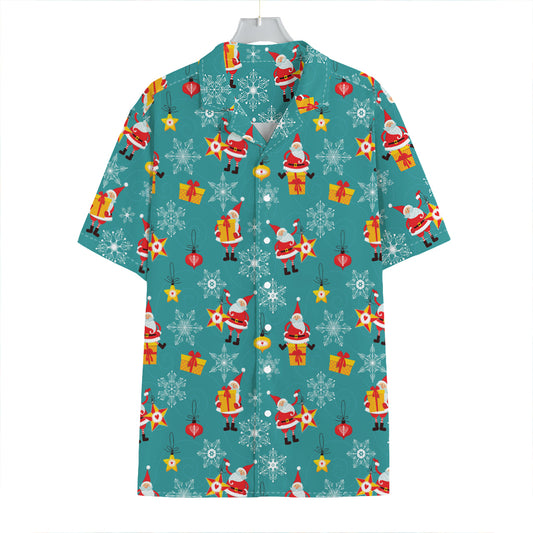 Christmas Santa Gift Pattern Print Hawaiian Shirt