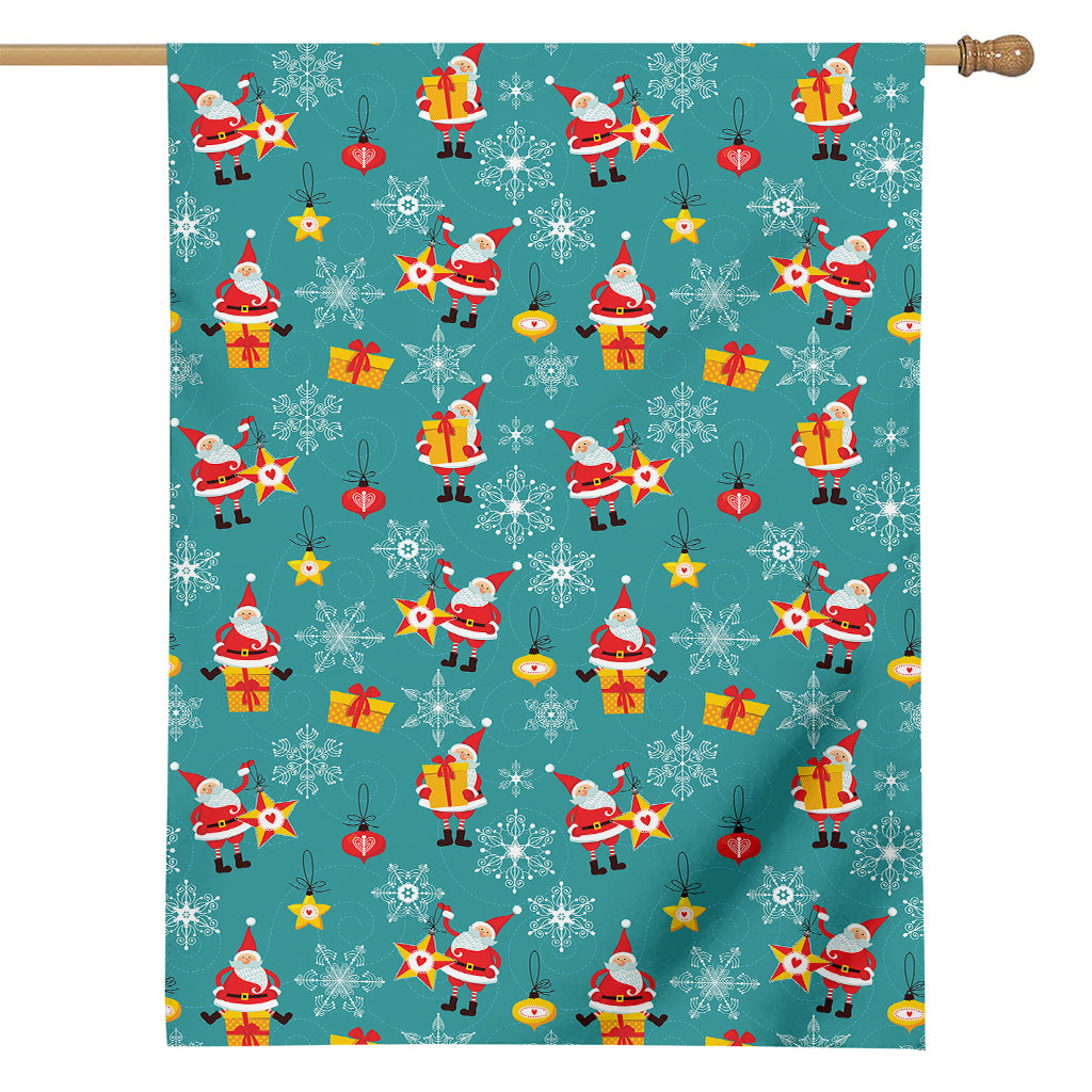 Christmas Santa Gift Pattern Print House Flag