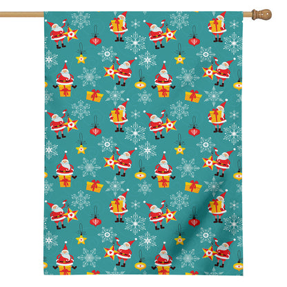 Christmas Santa Gift Pattern Print House Flag