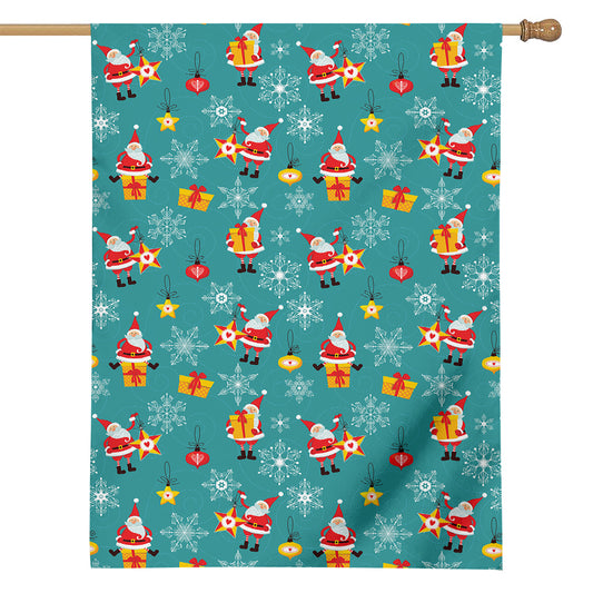 Christmas Santa Gift Pattern Print House Flag