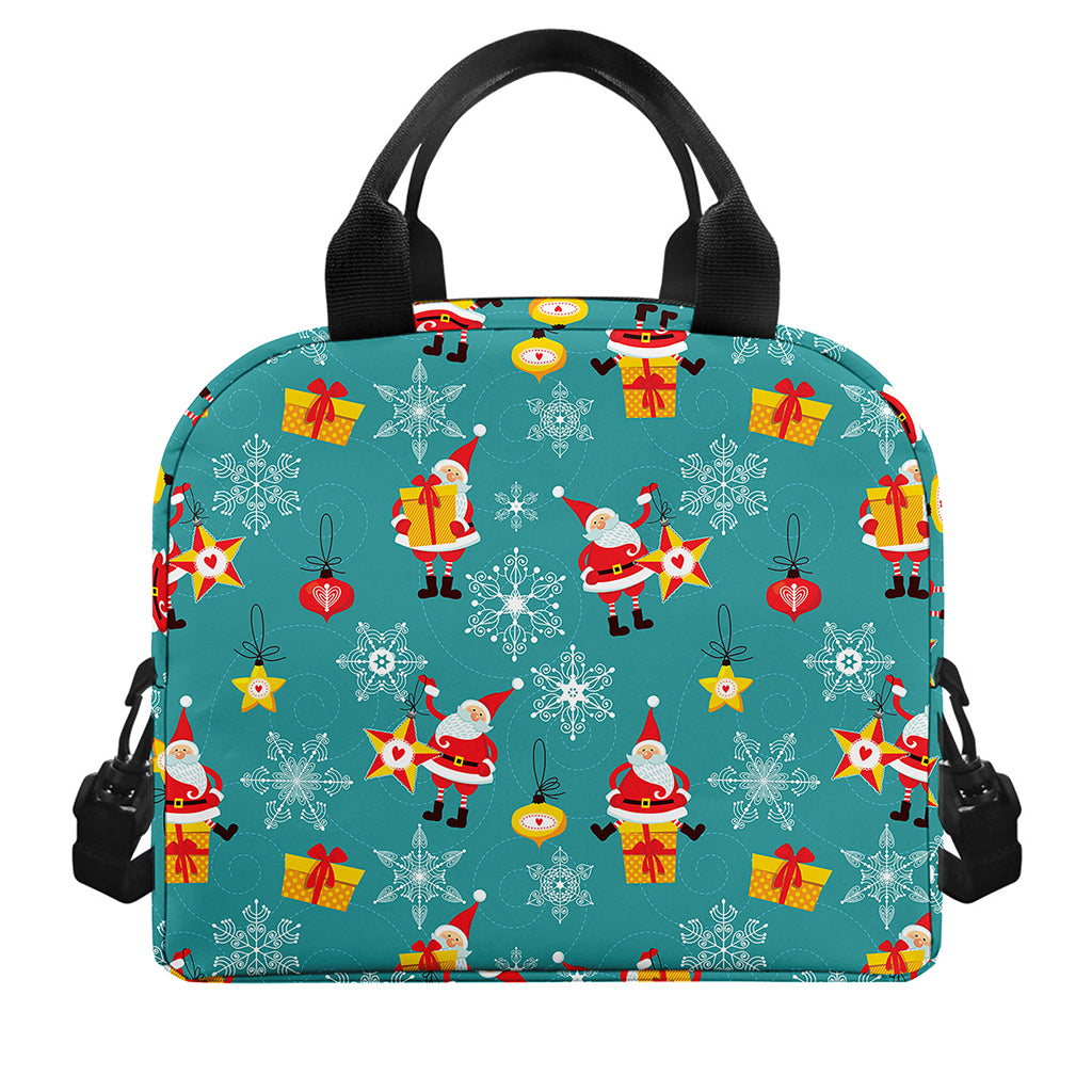 Christmas Santa Gift Pattern Print Insulated Lunch Bag