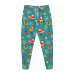 Christmas Santa Gift Pattern Print Jogger Pants