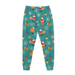 Christmas Santa Gift Pattern Print Jogger Pants