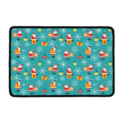 Christmas Santa Gift Pattern Print Kitchen Mat