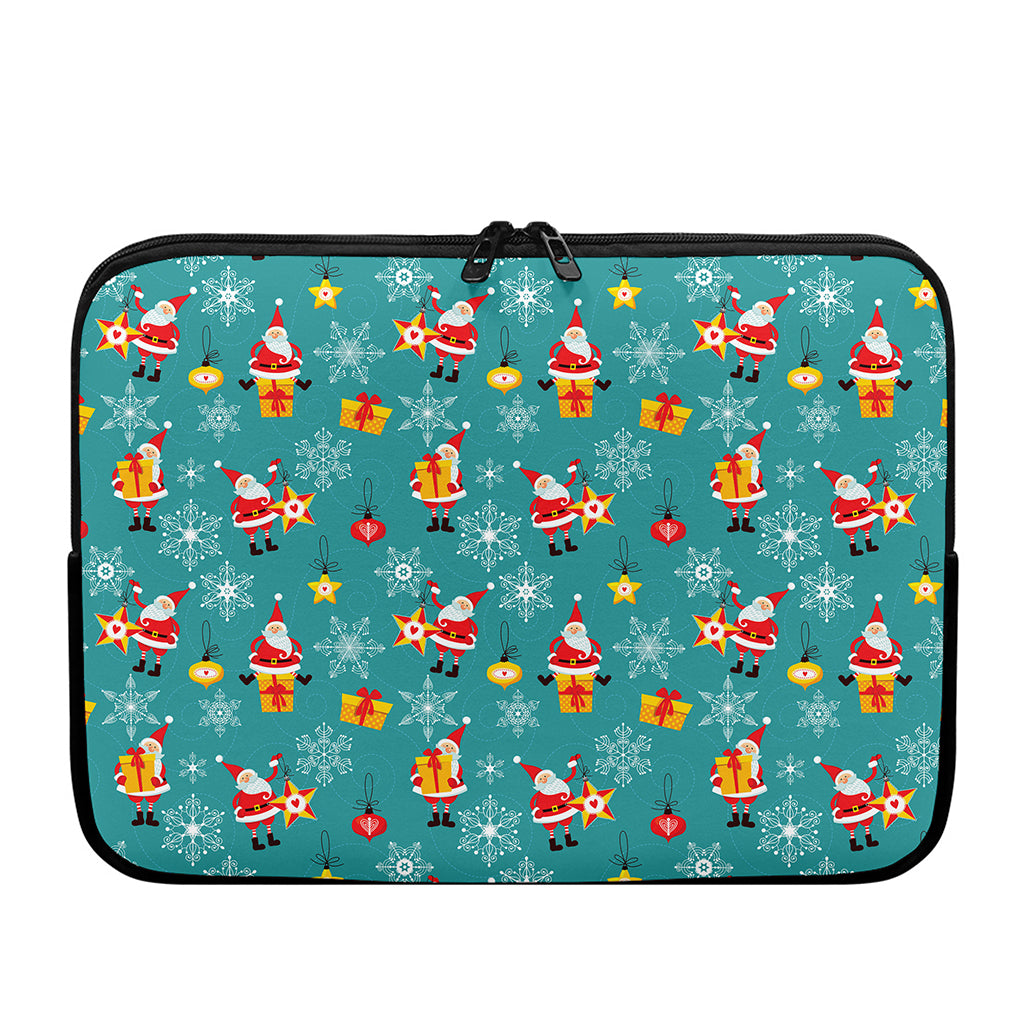 Christmas Santa Gift Pattern Print Laptop Sleeve