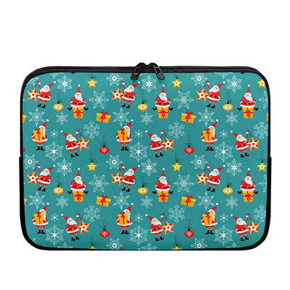 Christmas Santa Gift Pattern Print Laptop Sleeve
