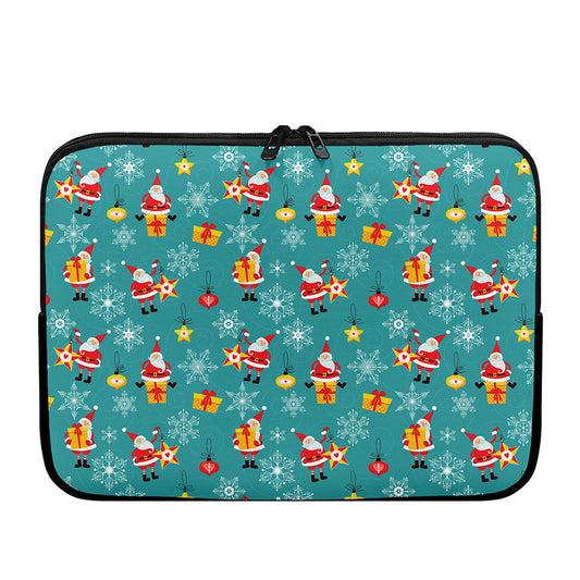 Christmas Santa Gift Pattern Print Laptop Sleeve