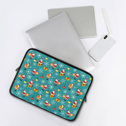 Christmas Santa Gift Pattern Print Laptop Sleeve