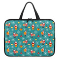 Christmas Santa Gift Pattern Print Laptop Sleeve With Handle
