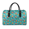 Christmas Santa Gift Pattern Print Leather Duffel Bag