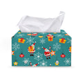 Christmas Santa Gift Pattern Print Leather Tissue Box Cover