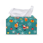 Christmas Santa Gift Pattern Print Leather Tissue Box Cover