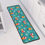 Christmas Santa Gift Pattern Print Long Kitchen Mat