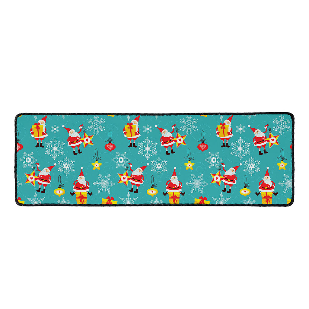 Christmas Santa Gift Pattern Print Long Kitchen Mat