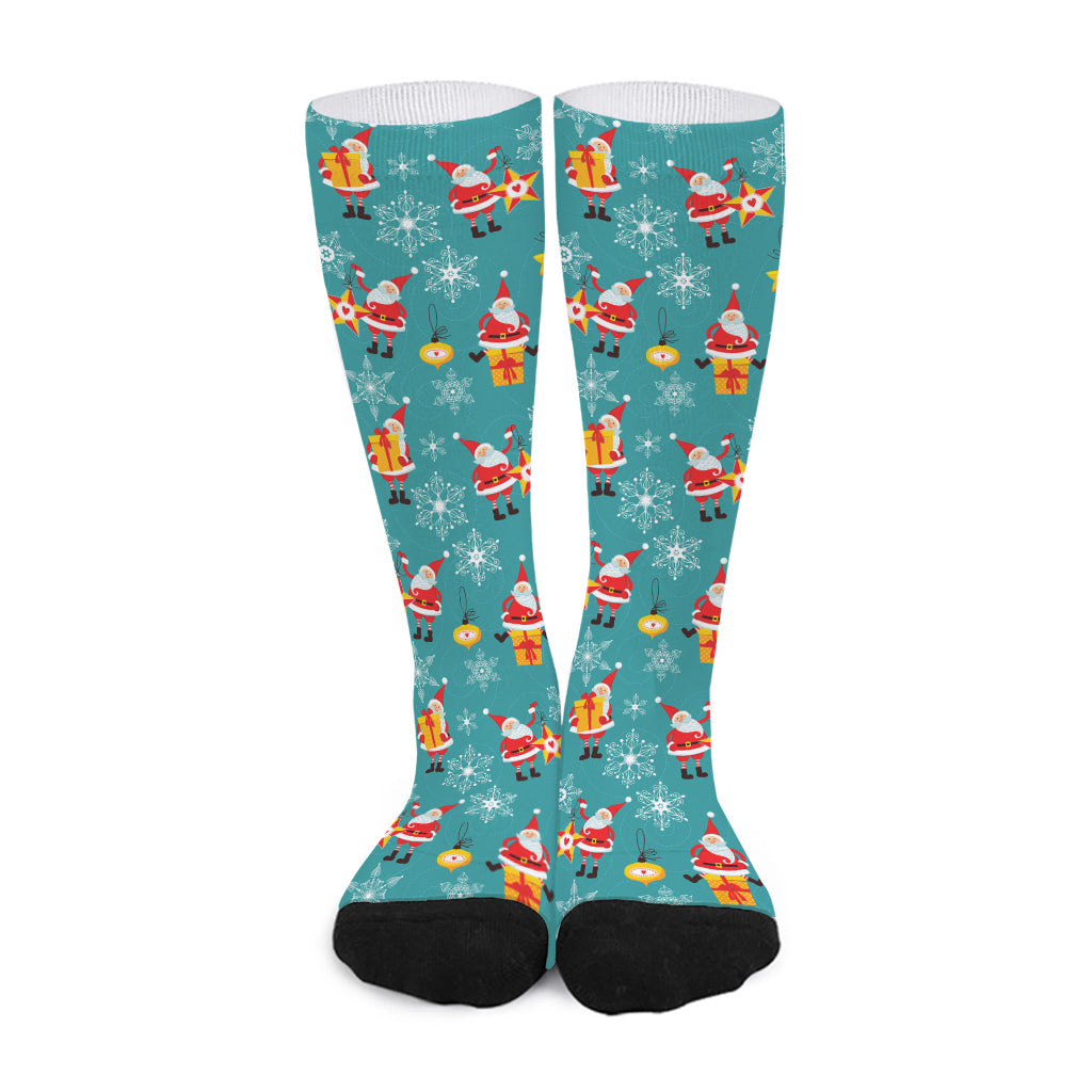 Christmas Santa Gift Pattern Print Long Socks