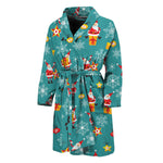 Christmas Santa Gift Pattern Print Men's Bathrobe