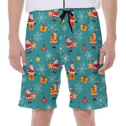 Christmas Santa Gift Pattern Print Men's Beach Shorts