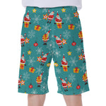 Christmas Santa Gift Pattern Print Men's Beach Shorts