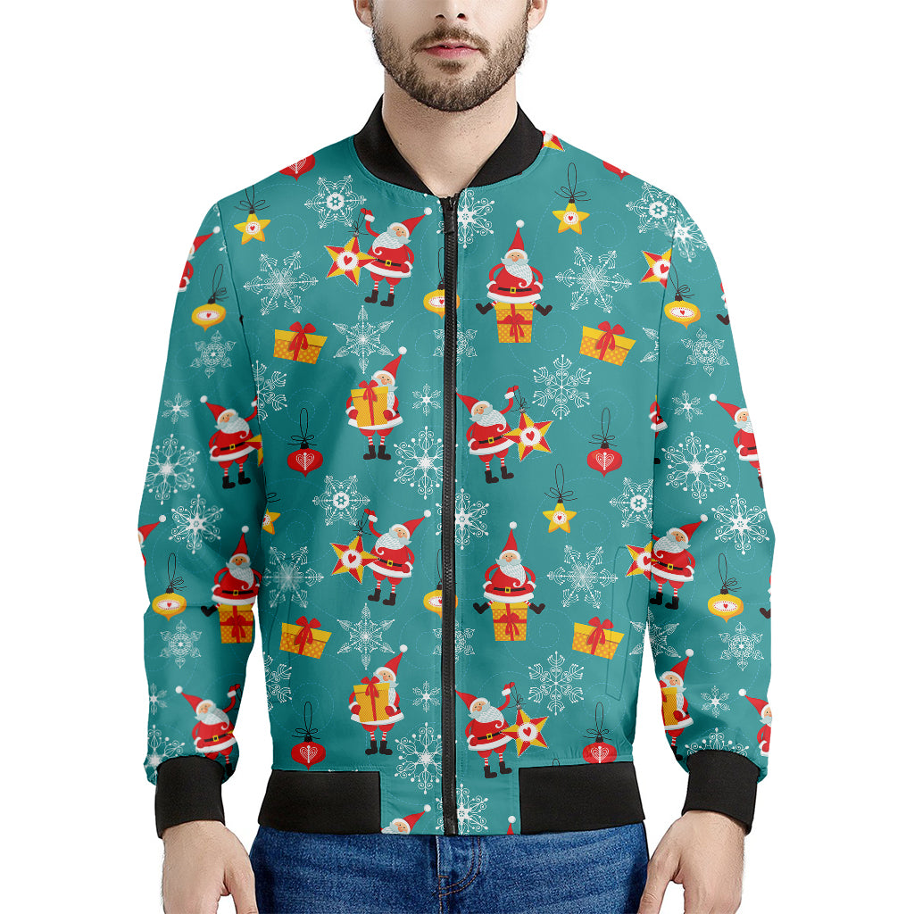 Christmas Santa Gift Pattern Print Men's Bomber Jacket