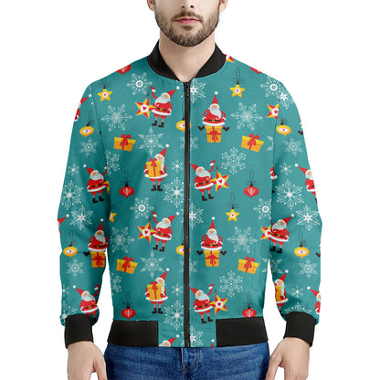 Christmas Santa Gift Pattern Print Men's Bomber Jacket