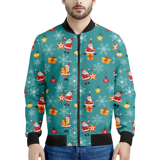 Christmas Santa Gift Pattern Print Men's Bomber Jacket