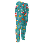 Christmas Santa Gift Pattern Print Men's Compression Pants